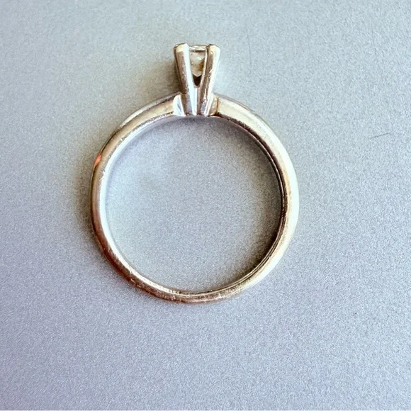 Natural Diamond 1/4 Carat 14k White Gold Classic Princess Cut Contempora… - Picture 7 of 10